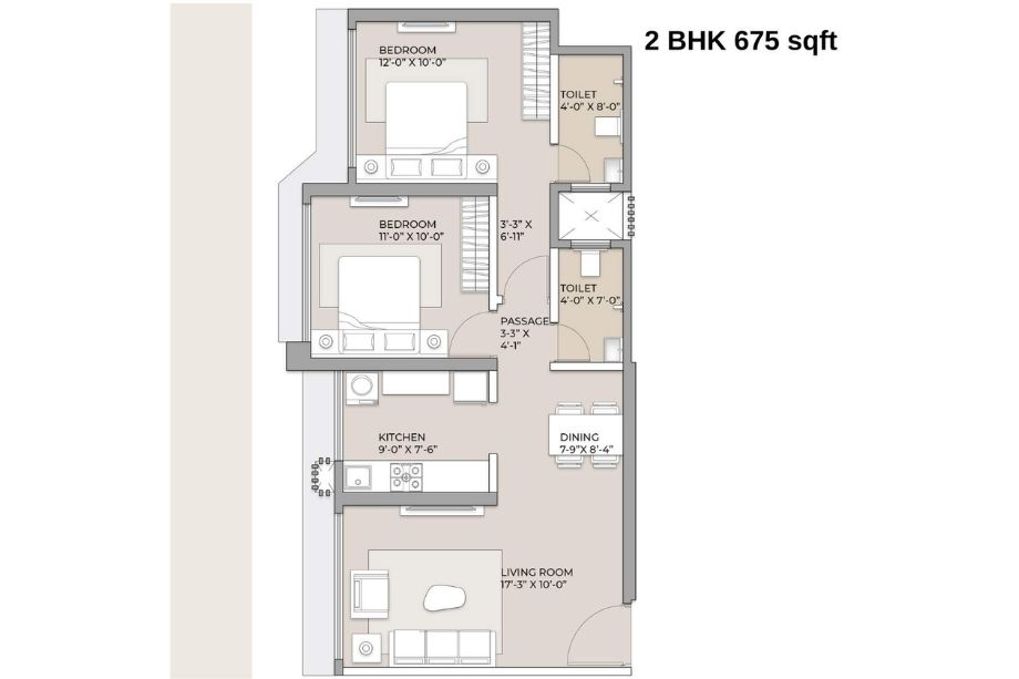 Arkade-Aspire-Floor-Plan-Wing-A-2-BHK-Unit-2-675-sqft