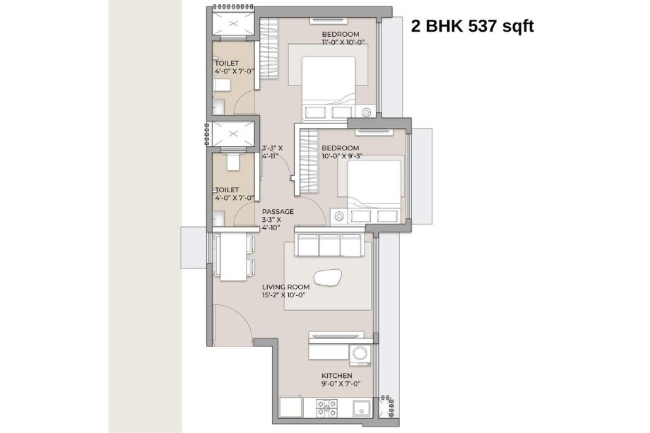 Arkade-Aspire-Floor-Plan-Wing-A-2-BHK-Unit-3-537-sqft