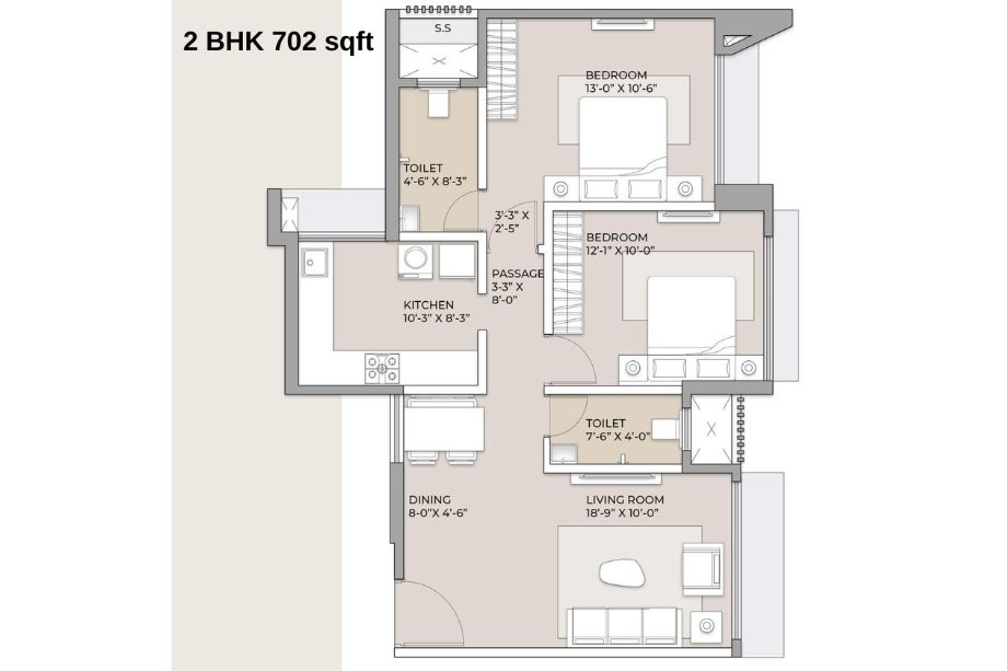 Arkade-Aspire-Floor-Plan-Wing-A-2-BHK-Unit-4-702-sqft