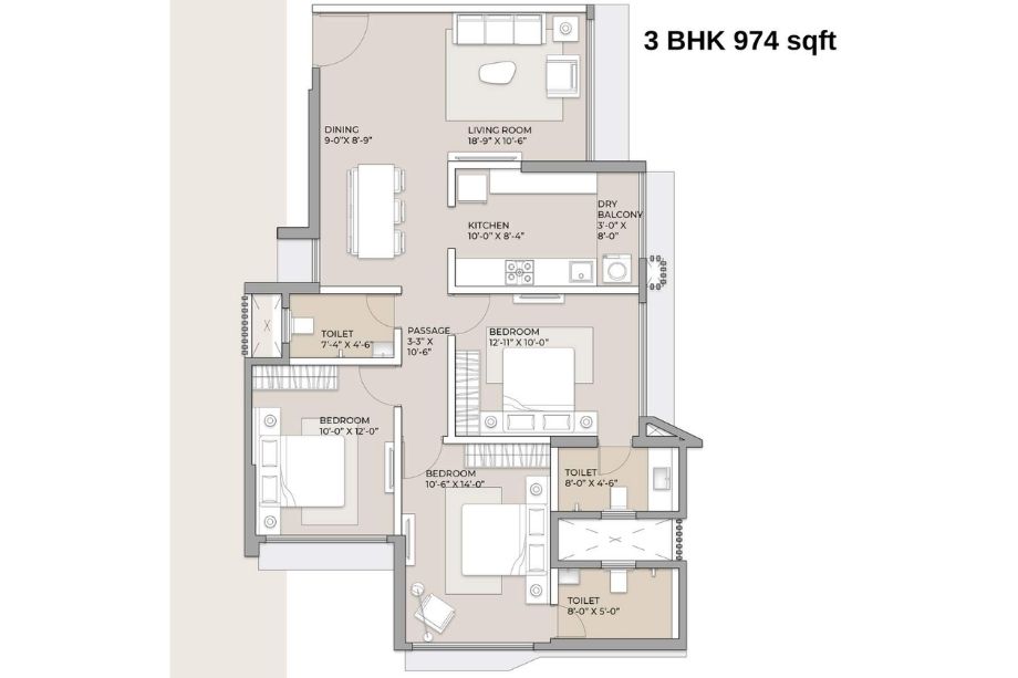 Arkade-Aspire-Floor-Plan-Wing-A-3-BHK-Unit-5-974-sqft